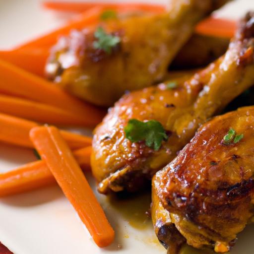 Crispy Baked Chicken Drumsticks with Sweet Roasted Carrots