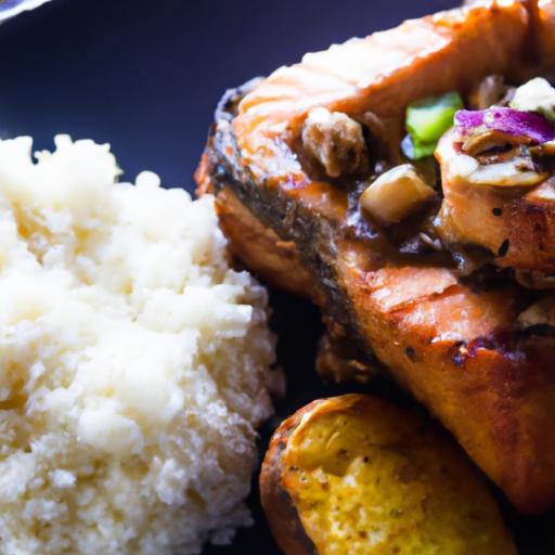 Sweet & Savory Honey Garlic Salmon Served with Fluffy Rice
