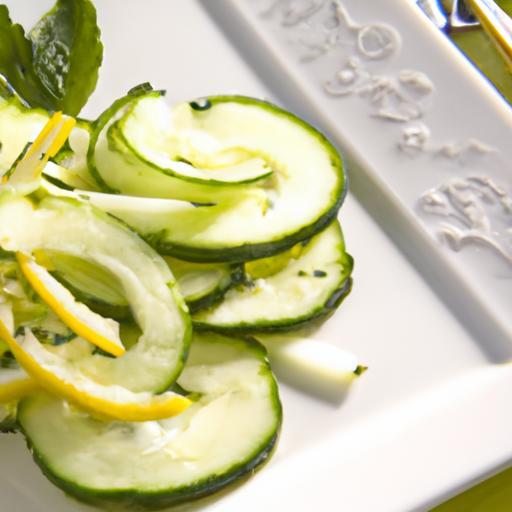 Refreshing Cucumbers Meet Zesty Lemon Dressing Delight