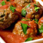 Savory Quick Beef Meatballs Simmered in Rich Tomato Sauce