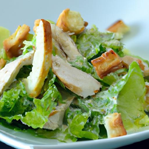 Refreshing Caesar Salad with Tender Cold Chicken Twist