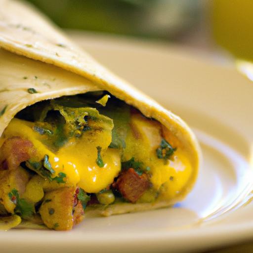 Power-Packed breakfast Burrito: Spinach & Cheese Delight