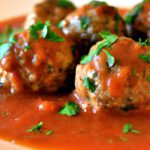 Savory Keto Meatballs Simmered in Rich Tomato Sauce
