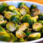 Crispy Garlic Roasted Brussels Sprouts with Parmesan Bliss